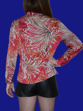 Charger l'image dans la galerie, Chemisier "Seconde" Tatiana - Imprimé feuillage sur fond rose. Taille S, 36, 38. Delmod. Made in Ukraine