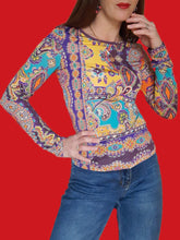 Charger l'image dans la galerie, Haut "Seconde" Mila - Multicolore. Taille S, 36, 38. Christian Lacroix Bazar. Made in France.