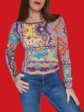 Charger l'image dans la galerie, Haut "Seconde" Mila - Multicolore. Taille S, 36, 38. Christian Lacroix Bazar. Made in France.