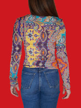 Charger l'image dans la galerie, Haut "Seconde" Mila - Multicolore. Taille S, 36, 38. Christian Lacroix Bazar. Made in France.