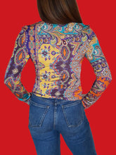 Charger l'image dans la galerie, Haut "Seconde" Mila - Multicolore. Taille S, 36, 38. Christian Lacroix Bazar. Made in France.