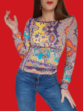 Charger l'image dans la galerie, Haut "Seconde" Mila - Multicolore. Taille S, 36, 38. Christian Lacroix Bazar. Made in France.