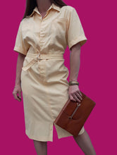 Charger l'image dans la galerie, Robe vintage Diane - Jaune clair. Taille XL, 42, 44. Fabriqué en France