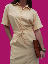 Charger l'image dans la galerie, Robe vintage Diane - Jaune clair. Taille XL, 42, 44. Fabriqué en France