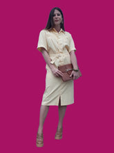 Charger l'image dans la galerie, Robe vintage Diane - Jaune clair. Taille XL, 42, 44. Fabriqué en France