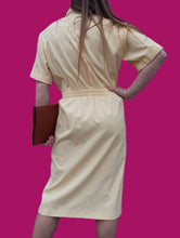Charger l'image dans la galerie, Robe vintage Diane - Jaune clair. Taille XL, 42, 44. Fabriqué en France