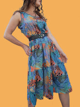 Charger l'image dans la galerie, Robe vintage Adélie - Imprimé Tropical. Taille M, 38, 40