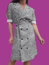 Charger l'image dans la galerie, Robe vintage Solène - Pois et Volutes. Taille M, 38, 40. Fabriqué en France