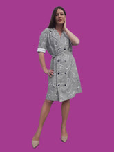 Charger l'image dans la galerie, Robe vintage Solène - Pois et Volutes. Taille M, 38, 40. Fabriqué en France
