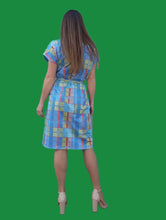 Charger l'image dans la galerie, Robe vintage Nelly - Anis, bleue, rose. Taille M, 38, 40. Fabriqué en France