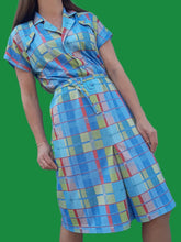 Charger l'image dans la galerie, Robe vintage Nelly - Anis, bleue, rose. Taille M, 38, 40. Fabriqué en France