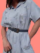 Charger l'image dans la galerie, Robe vintage Anouchka - Broderies poissons. Taille XL, 42, 44