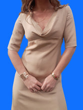 Charger l'image dans la galerie, Robe vintage Justine - Encolure drapée, soie. Cerruti 1881. Taille S, 36, 38.