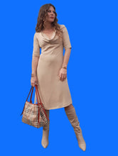 Charger l'image dans la galerie, Robe vintage Justine - Encolure drapée, soie. Cerruti 1881. Taille S, 36, 38.