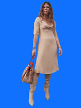 Charger l'image dans la galerie, Robe vintage Justine - Encolure drapée, soie. Cerruti 1881. Taille S, 36, 38.