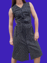 Charger l'image dans la galerie, Robe vintage Lucia - Pois et fleurs violettes. Taille S, 36, 38. Fabriqué en France