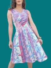 Charger l'image dans la galerie, Robe vintage Amélia - Doux motifs géométriques. Taille S, 34, 36