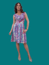 Charger l'image dans la galerie, Robe vintage Amélia - Doux motifs géométriques. Taille S, 34, 36
