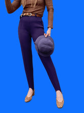 Charger l'image dans la galerie, Pantalon vintage Marthe - Fuseau taille haute violet. Taille XS, 34, 36. Carole Richard. Made in France.