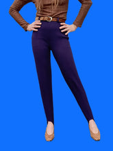 Charger l'image dans la galerie, Pantalon vintage Marthe - Fuseau taille haute violet. Taille XS, 34, 36. Carole Richard. Made in France.