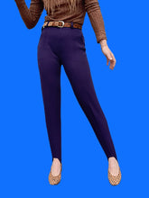 Charger l'image dans la galerie, Pantalon vintage Marthe - Fuseau taille haute violet. Taille XS, 34, 36. Carole Richard. Made in France.