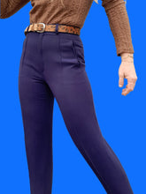 Charger l'image dans la galerie, Pantalon vintage Marthe - Fuseau taille haute violet. Taille XS, 34, 36. Carole Richard. Made in France.