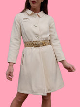 Charger l'image dans la galerie, Manteau vintage Charlène - Blanc cassé. Taille XS, 34, 36. Pierre Cardin Paris.