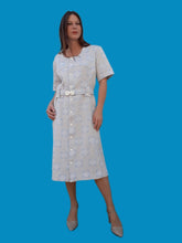 Charger l'image dans la galerie, Robe vintage Stella - Damier bleu. Taille XXXL, 46, 48. Fabriqué en France.