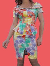 Charger l'image dans la galerie, Robe vintage Hélène - A basques. Taille S, 36, 38. Fabriqué en France