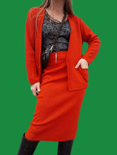 Charger l'image dans la galerie, Ensemble vintage Charlotte - Jupe droite & Gilet en laine vierge. Taille L, 40, 42. Fabriqué en France