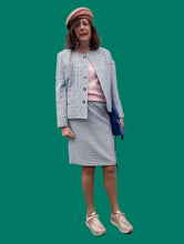 Charger l'image dans la galerie, Ensemble vintage Gladys - Imprimé pied-de-poule. Taille XXL, 44, 46. Albert Mil. Fabriqué en France