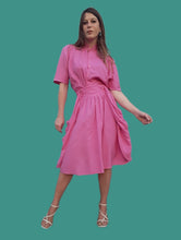 Charger l'image dans la galerie, Ensemble vintage Lucie - Rose à pois noirs. Taille M, 38, 40. Fabriqué en France