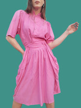 Charger l'image dans la galerie, Ensemble vintage Lucie - Rose à pois noirs. Taille M, 38, 40. Fabriqué en France