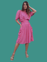 Charger l'image dans la galerie, Ensemble vintage Lucie - Rose à pois noirs. Taille M, 38, 40. Fabriqué en France