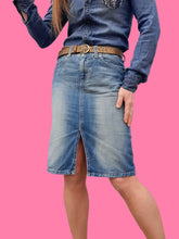 Charger l'image dans la galerie, Jupe "Seconde" Marthe - En jean fendue. Taille M, 38, 40. Sisley. Made in Rumania.