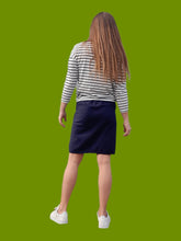 Charger l'image dans la galerie, Jupe vintage Babeth - Bleu marine à boutons, coupe droite. Taille M, 38, 40. Made in France.