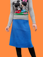 Charger l'image dans la galerie, Jupe vintage Margot - Maille effet plissé bleu azur. Taille M, 38, 40.