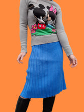 Charger l'image dans la galerie, Jupe vintage Margot - Maille effet plissé bleu azur. Taille M, 38, 40.