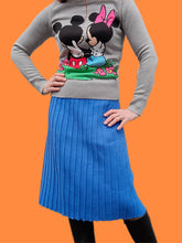 Charger l'image dans la galerie, Jupe vintage Margot - Maille effet plissé bleu azur. Taille M, 38, 40.