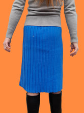 Charger l'image dans la galerie, Jupe vintage Margot - Maille effet plissé bleu azur. Taille M, 38, 40.