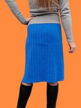 Charger l'image dans la galerie, Jupe vintage Margot - Maille effet plissé bleu azur. Taille M, 38, 40.