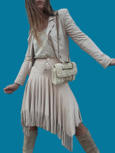 Charger l'image dans la galerie, Ensemble vintage Estelle - A franges rose poudré. Taille S, 36, 38. Serena Kay. Fabriqué en France