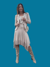 Charger l'image dans la galerie, Ensemble vintage Estelle - A franges rose poudré. Taille S, 36, 38. Serena Kay. Fabriqué en France