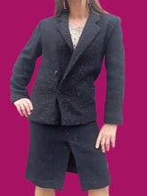 Charger l'image dans la galerie, Ensemble vintage Cléa - Veste & jupe crayon mouchetés. Taille M, 38, 40. Cacharel. Made in France