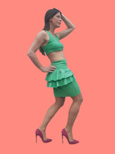 Charger l'image dans la galerie, Ensemble vintage Sandrine - A volants. Taille S, 36, 38. Tam Tam Sagaie. Fabriqué en France