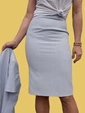 Charger l'image dans la galerie, Ensemble vintage Aude - Veste et jupe crayon bleus. Taille XS, 34, 36. Marcelle Griffon