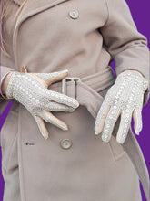 Charger l'image dans la galerie, Gants vintage Joséphine - Cuir et dentelle. Taille 6,5