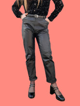 Charger l'image dans la galerie, Pantalon vintage Martha - En cuir noir, coupe droite. Taille M, 38, 40. Cuir Nappa