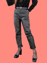 Charger l'image dans la galerie, Pantalon vintage Martha - En cuir noir, coupe droite. Taille M, 38, 40. Cuir Nappa