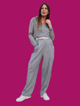 Charger l'image dans la galerie, Pantalon à pont vintage Lison - Carreaux vichy. Taille XL, 42, 44. Patrice Bréal. Made in France.